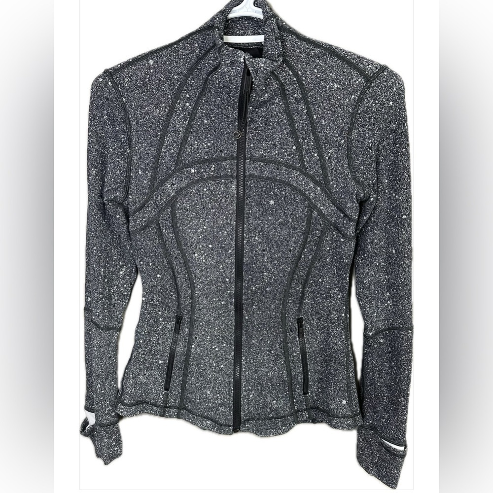 Lululemon Define Jacket in Luminesce Splatter White Black Pattern Size 4 - Picture 4 of 8